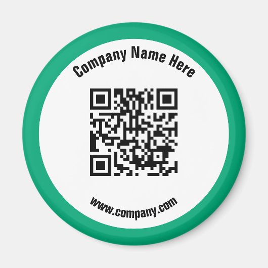 Aimant Nom commercial promotionnel vert QR Code (Devant)