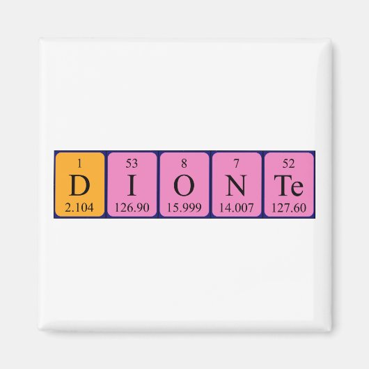 Aimant Nom d'aimant de table périodique Dionte (Devant)