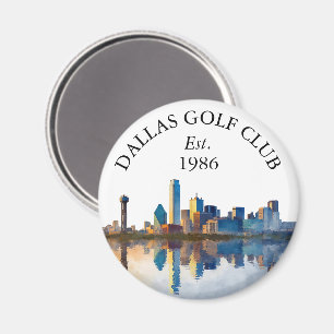 Aimant Nom de club de golf personnalisé Dallas Skyline