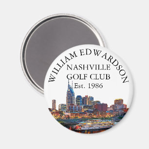 Aimant Nom de club de golf personnalisé Nashville Skyline