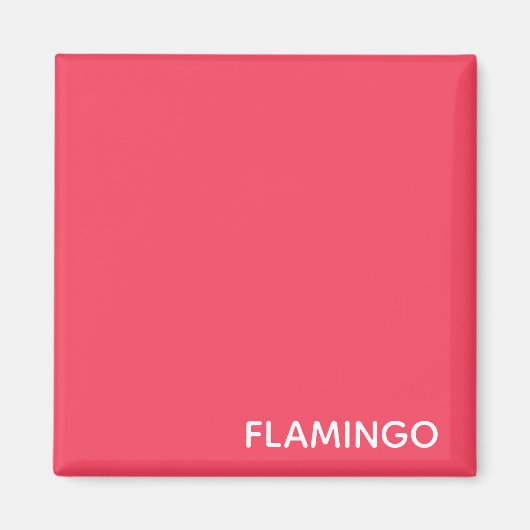 Aimant Nom de couleur rose Flamant rose (Devant)