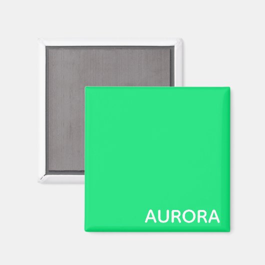 Aimant Nom de couleur verte Aurora (Recto/Verso)