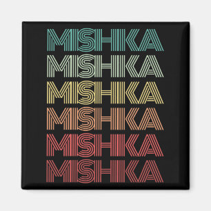 Aimant Nom de famille Mishka Indian Girl Retro Personnali