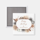 Aimant Nom de famille Rustique Earthy Holiday (Recto/Verso)