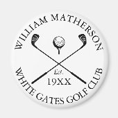 Aimant Nom de golf personnalisé classique (Devant)