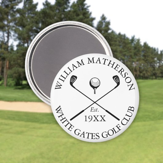 Aimant Nom de golf personnalisé classique