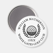 Aimant Nom de golf personnalisé classique (Recto/Verso)