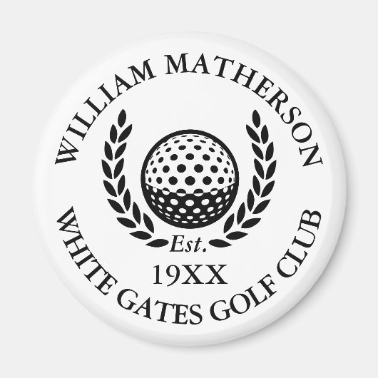 Aimant Nom de golf personnalisé classique (Devant)