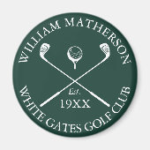 Aimant Nom de golf personnalisé classique Émeraude Vert (Devant)