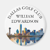 Aimant Nom de golf personnalisé Dallas Skyline (Devant)