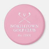 Aimant Nom de golf personnalisé Rose (Devant)