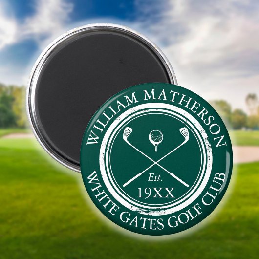 Aimant Nom de golf personnalisé Vert