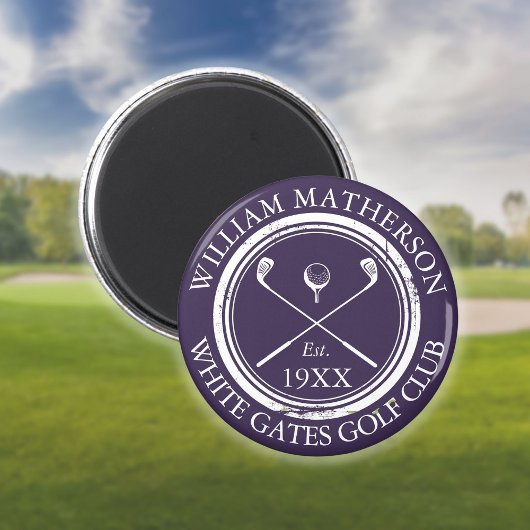 Aimant Nom de golf personnalisé Violet