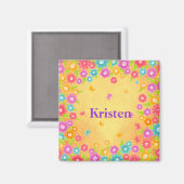 Aimant Nom de la fleur et du papillon (Recto/Verso)