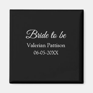Aimant Nom de la future mariée date noir blanc enterremen