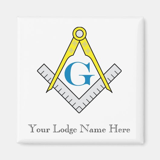Aimant Nom de la loge de la Personnaliser magnétique maço (Devant)