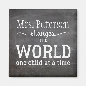 Aimant Nom de l'enseignant chalkboard blanc typographie c (Devant)