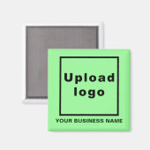 Aimant Nom de l'entreprise et logo Carré vert clair (Recto/Verso)