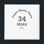 Aimant nom de l'équipe ajouter nom du joueur date sports<br><div class="desc">conception</div>