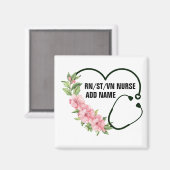 Aimant Nom de l'infirmière étudiante-inscrite-ancienne (Recto/Verso)