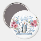 Aimant Nom de Marie Vierge religieuse Mère Florale (Recto/Verso)