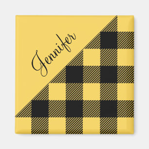 Aimant Nom de motif carreaux jaune moderne