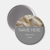 Aimant Nom de papier crissé moderne Chore (Recto/Verso)