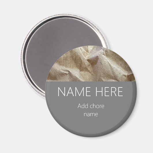 Aimant Nom de papier crissé moderne Chore (Recto/Verso)