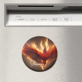 Aimant Nom de Phoenix Rising inspirant la force (In Situ (Lave-vaisselle))