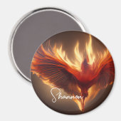 Aimant Nom de Phoenix Rising inspirant la force (Recto/Verso)