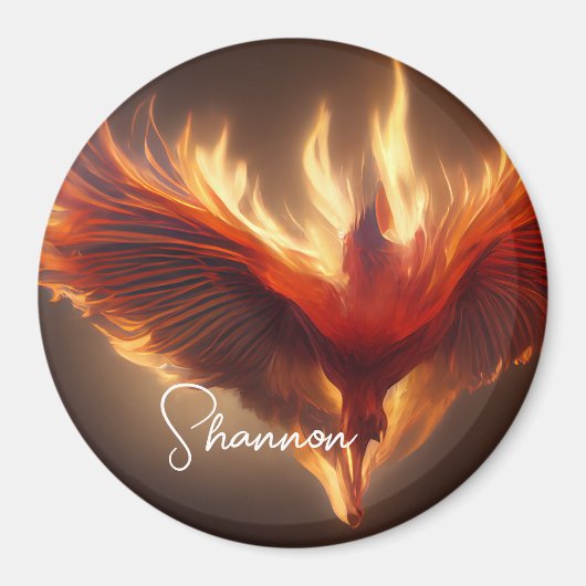 Aimant Nom de Phoenix Rising inspirant la force (Devant)