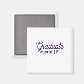 Aimant nom de remise des diplômes violet simple minimal s (Recto/Verso)