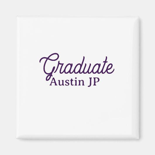Aimant nom de remise des diplômes violet simple minimal s (Devant)