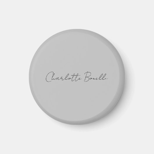 Aimant Nom de script manuscrit minimaliste Gris (Devant)