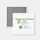 Aimant nom de société éco verte q r code site web email d (Recto/Verso)