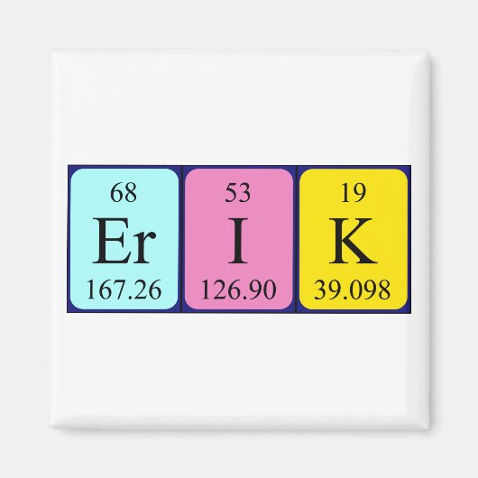 aimant nom de table périodique Erik (Devant)