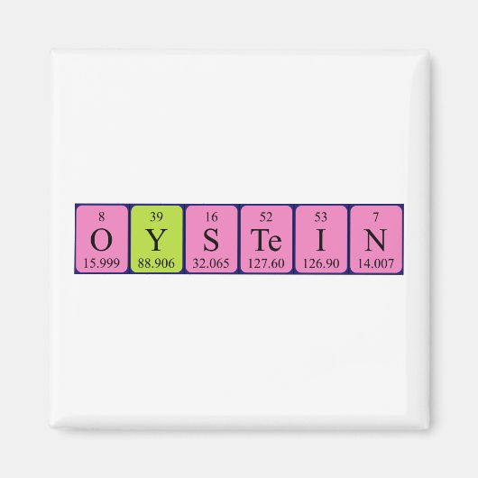 aimant nom de table périodique Øystein (Devant)