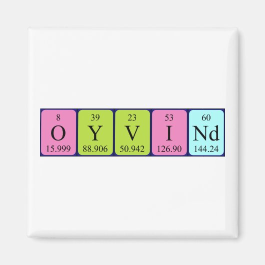 aimant nom de table périodique Øyvind (Devant)