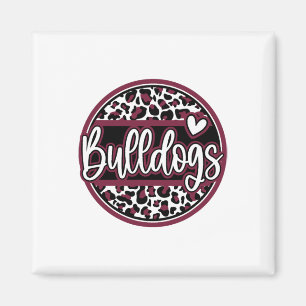 Aimant Nom d'esprit scolaire Leopard Bulldogs Équipe de v