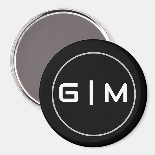 Aimant Nom d'initiales personnalisables (Recto/Verso)