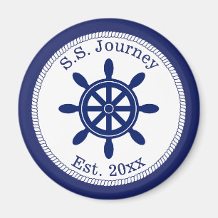 Aimant Nom du bateau à roue du capitaine nautique