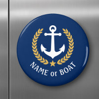 Nom du bateau Ancre Gold Style Laurel Star Navy Bl