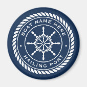 Aimant Nom du bateau et port de voile roue du navire naut (Devant)