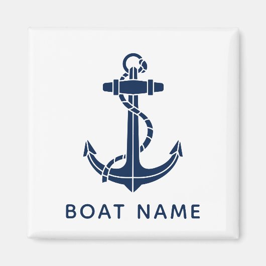 Aimant Nom du bateau personnalisé Ancre Croisière Voyage (Devant)