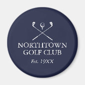 Aimant Nom du club de golf personnalisé Marine Blue (Devant)