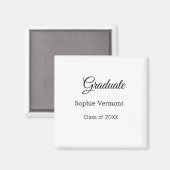 Aimant nom du diplômé promotion 20XX félicitations simple (Recto/Verso)