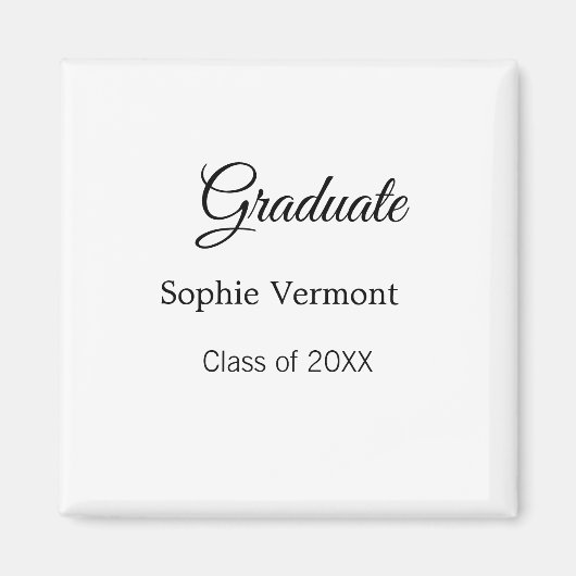 Aimant nom du diplômé promotion 20XX félicitations simple (Devant)