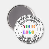 Aimant Nom du logo de l'entreprise personnalisée Adresse  (Recto/Verso)