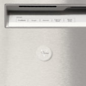 Aimant Nom du monogramme blanc d'aquarelle simple et élég (In Situ (Lave-vaisselle))