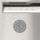 Aimant Nom du monogramme d'aquarelle gris ultime (In Situ (Lave-vaisselle))